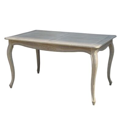 Louis XV Solid Beech Timber Dining Table, 140cm