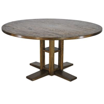 Jersey Clove Mango Wood Round Dining Table, 150cm, Dark Natural