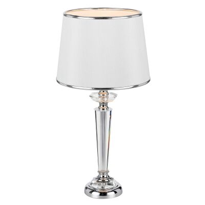 Diana Glass Base Table Lamp, Chrome