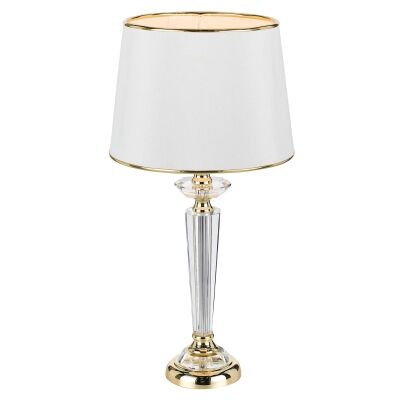 Diana Glass Base Table Lamp, Gold