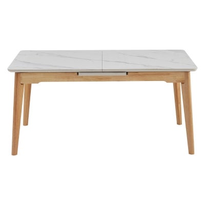 Emeril Ceramic & Rubberwood Timber Extension Extension Dining Table, 160-200cm