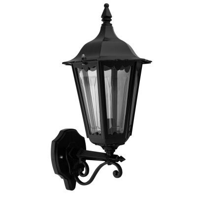 Chester Italian Made IP43 Exterior Up Wall Lantern, Style A, Black