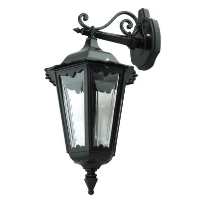 Chester Italian Made IP43 Exterior Down Wall Lantern, Style A, Black