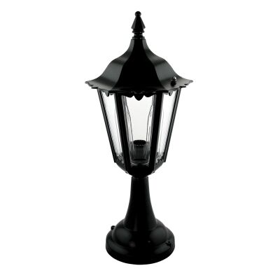 Chester Italian Made IP43 Exterior Pillar Lantern, Small, Black