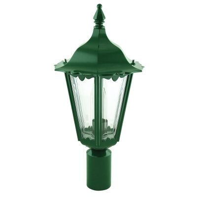 Italian Made Chester Small Aluminium IP43 Exterior Post Lantern, Green