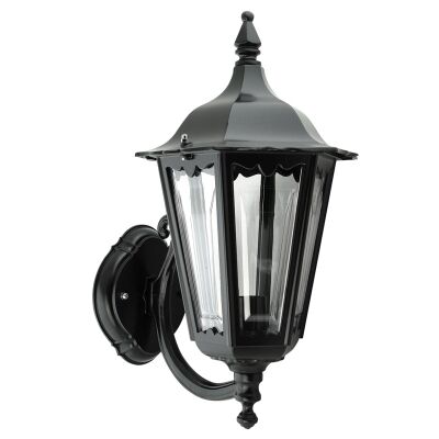 Chester Italian Made IP43 Exterior Up Wall Lantern, Style B, Small, Black