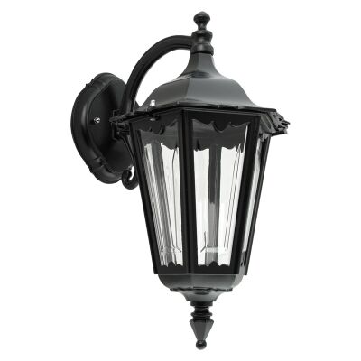 Chester Italian Made IP43 Exterior Down Wall Lantern, Style B, Small, Black