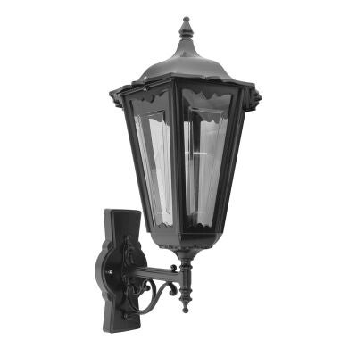 Chester Italian Made IP43 Exterior Up Wall Lantern, Style C, Black