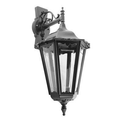 Chester Italian Made IP43 Exterior Down Wall Lantern, Style C, Black