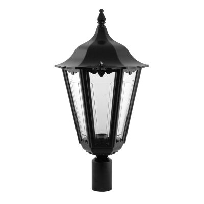 Italian Made Chester Large Aluminium IP43 Exterior Post Lantern, Black
