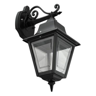 Paris Italian Made IP43 Exterior Down Wall Lantern, Black