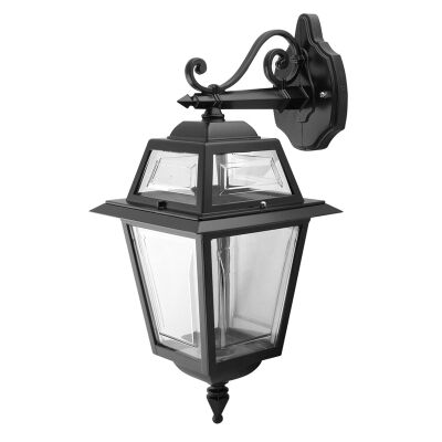 Avignon Italian Made IP43 Exterior Down Wall Lantern, Black