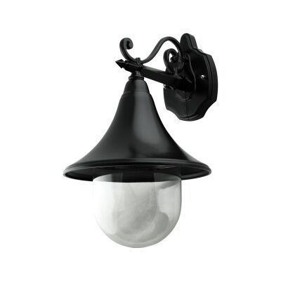 Monaco Italian Made IP43 Exterior Wall Light, Style B, Black