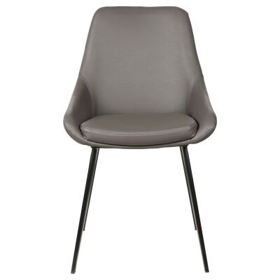 Domo Faux Leather Dining Chair, Pewter 