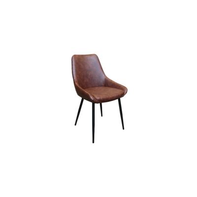 Brest Faux Leather Dining Chair, Brown