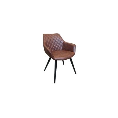 Bretagne Faux Leather Dining Armchair, Brown