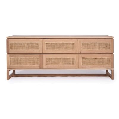 Collaroy American Oak Timber 6 Drawer Chest