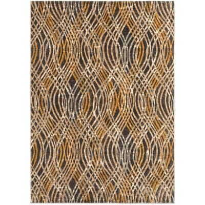 Dreamscape Flurry Turkish Made Modern Rug, 330x240cm, Charcoal