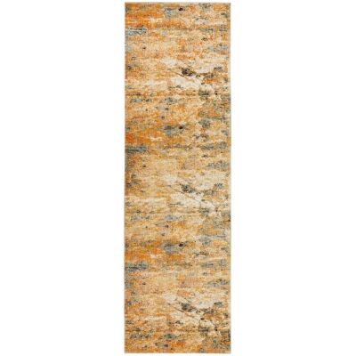 Dreamscape Tribute Turkish Made Modern Runner Rug, 300x80cm, Amber / Charcoal