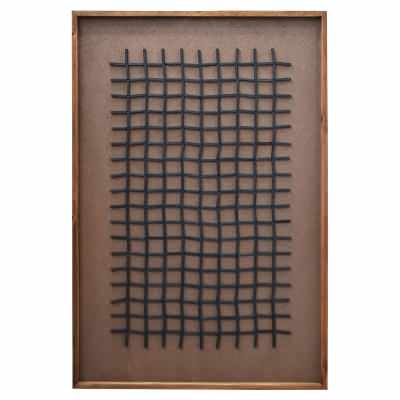 Haston Framed Wood on Canvas Wall Art, 122cm, Charcoal / Mocha