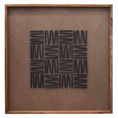 Starkon Framed Wood on Canvas Wall Art, 82cm, Charcoal / Mocha