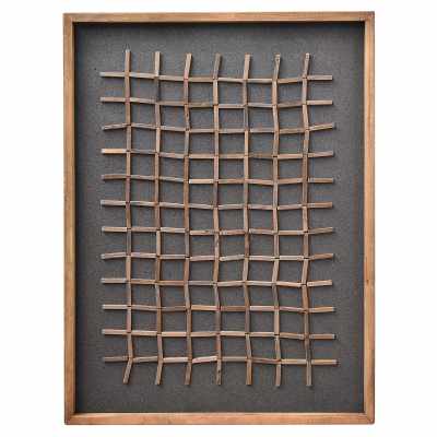 Haston Framed Wood on Canvas Wall Art, 82cm, Natural / Charcoal