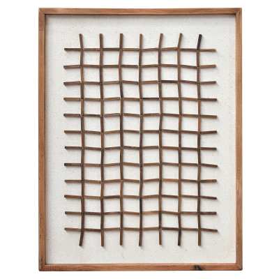 Haston Framed Wood on Canvas Wall Art, 82cm, Natural / Cream