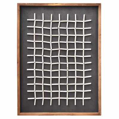 Haston Framed Wood on Canvas Wall Art, 82cm, White Wash / Charcoal