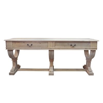 Curtis Reclaimed Pine Timber 2 Door 214cm Console Table - Weathered Natural