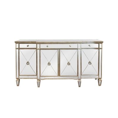 Cassidy Mirrored 4 Door 4 Drawer 179cm Buffet Table