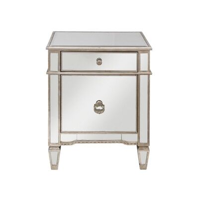 Cassidy Mirrored 1 Door 1 Drawer Bedside Table
