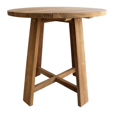 Bradley Reclaimed Teak Timber Round Cafe Dining Table, 80cm