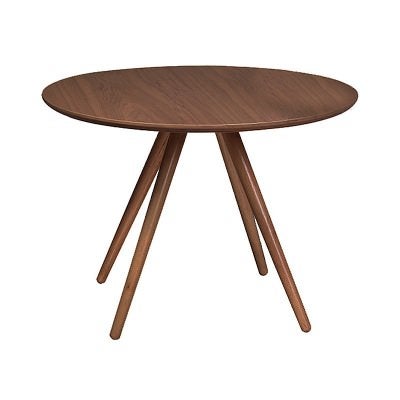 Coco Wooden Round Dining Table, 90cm, Walnut