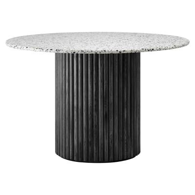 Cosmos Round Dining Table, 105cm, Terrazzo / Black