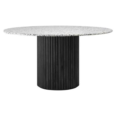 Cosmos Round Dining Table, 120cm, Terrazzo / Black