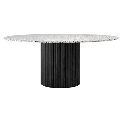 Cosmos Round Dining Table, 150cm, Terrazzo / Black