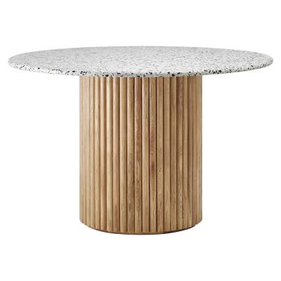 Cosmos Round Dining Table, 105cm, Terrazzo / Oak
