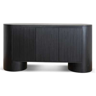 Veloxa Elm Timber 3 Door Sideboard, 168cm, Black