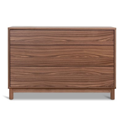 Dupont Wooden 3 Drawer Dresser, Walnut