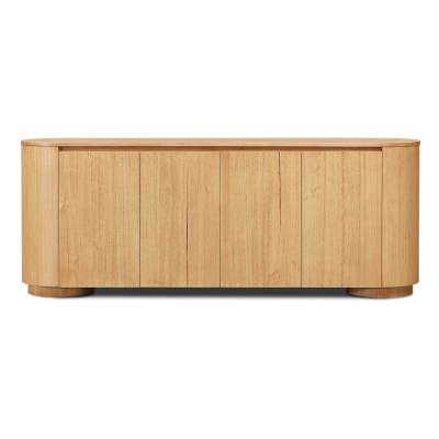 Carvena Wooden 4 Door Oval Buffet Table, 210cm