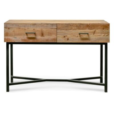 Ricky Reclaimed Pine Timber & Iron Console Table, 120cm, Natural / Black
