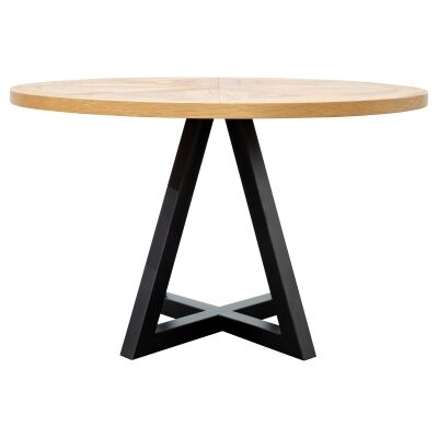 Noakes Timber & Metal Round Dining Table, 125cm