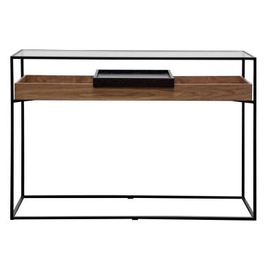 Caveat Console Table, 120cm, Black / Walnut