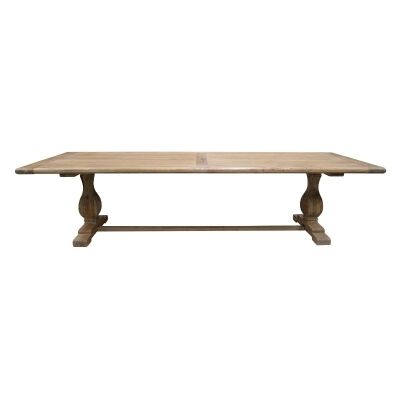 Tate Reclaimed Elm Timber Pedestal Dining Table, 240cm, Natural