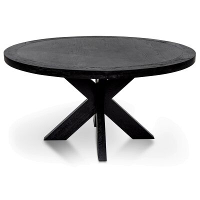 Lorentes Wooden Round Dining Table, 150cm, Black