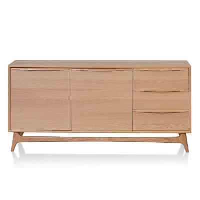 Oksby American White Oak Timber 2 Door 2 Drawer Sideboard, 160cm, Natural
