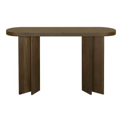 Norhan Wooden Oval Console Table, 130cm, Caramel Oak