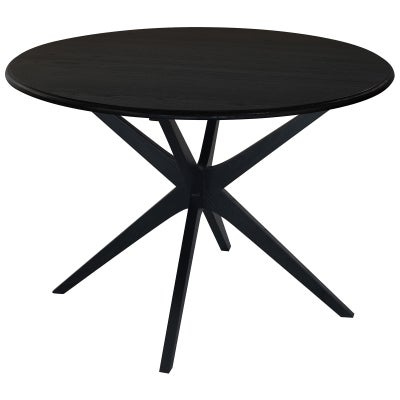 Dion Oak Timber Round Dining Table, 110cm, Black