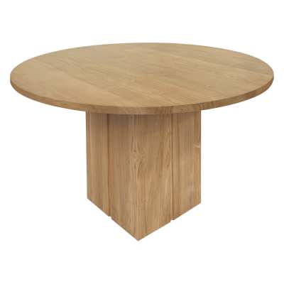 Newport Mindi Wood Round Dining Table, 120cm, Natural