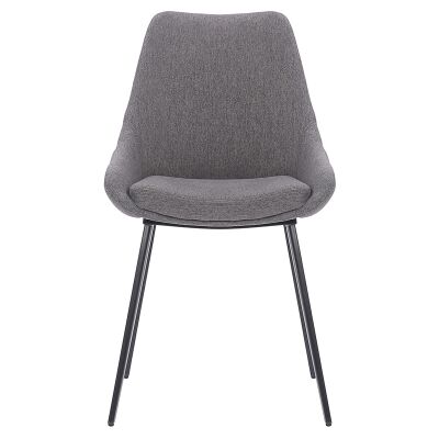 Daimyo Commercial Grade Stain Resistant Waterproof Fabric Dining Chair, Dark Grey